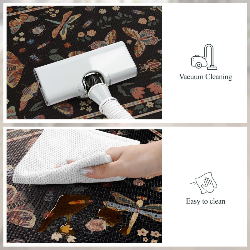 LEEVAN Anti Fatigue Mats for Kitchen Floor Non-Slip, Cushioned Kitchen Mats for Floor 2 Piece, Black Memory Foam Kitchen Mat Set, Waterproof Ergonomic Standing Mat for Bar, Office,Desk, Laundry - Image 2