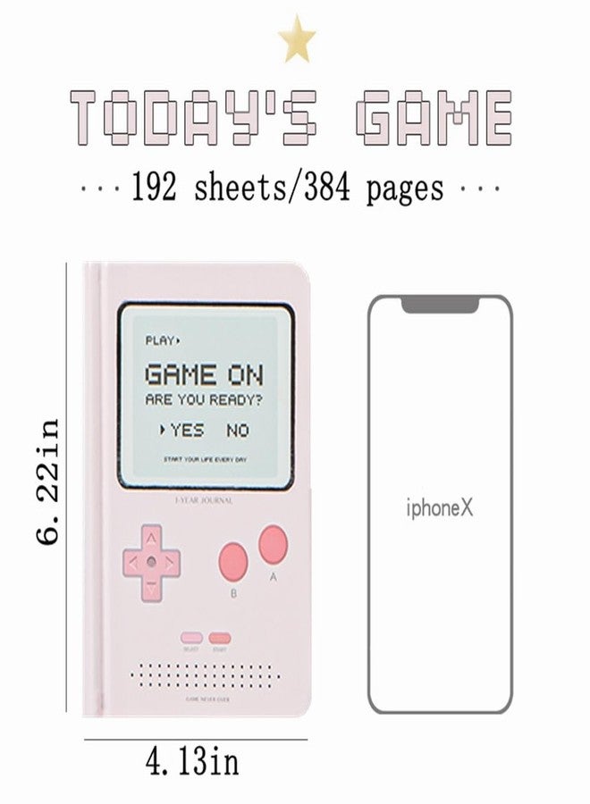 receip Undated Daily Planner 365 Days Notebook Game Design Pocket Organizer Appointment Book Journal Notebook A6 mini Cute Diary (Pink+Green) - Image 2