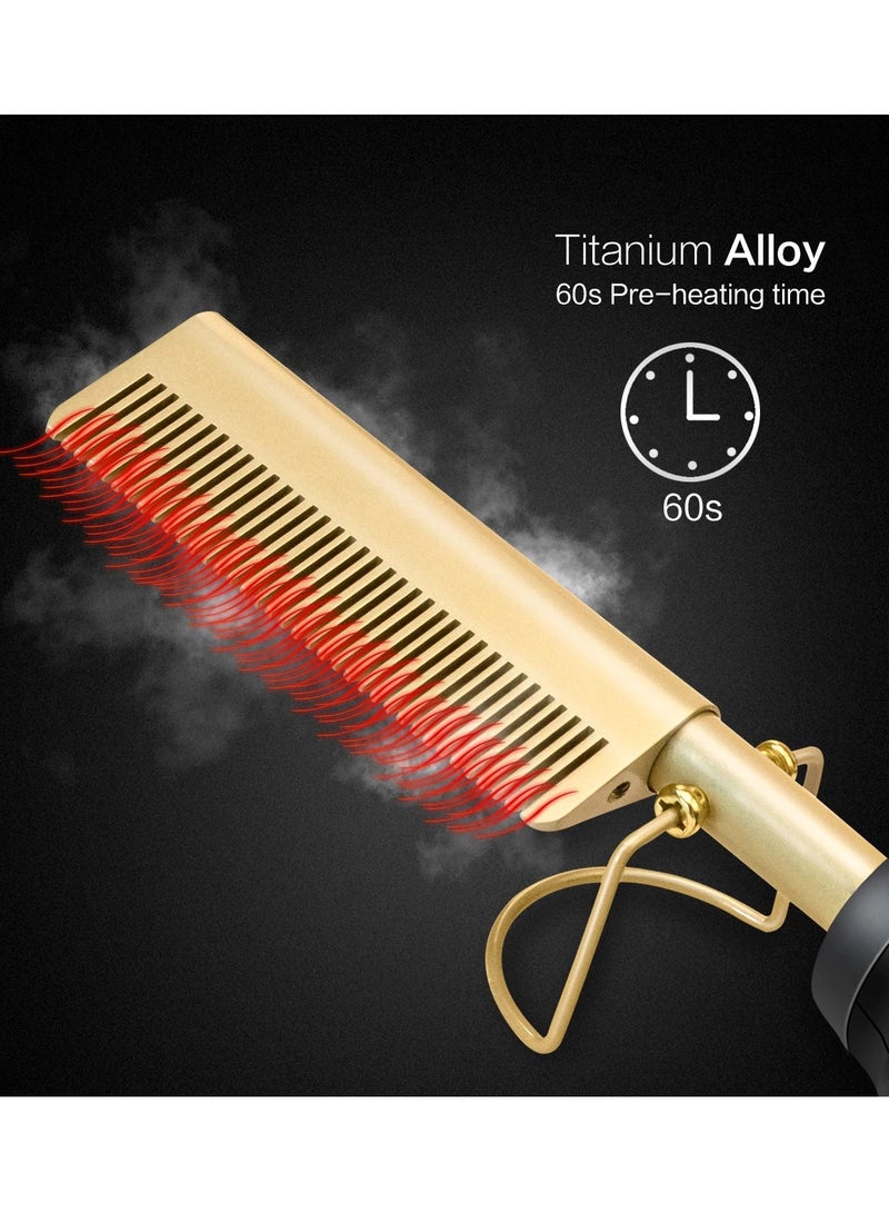DubaiGallery Electric Heated Brush Fast Hair Straightener Hot Heating Comb Smooth Flat Iron Brush Multi-function Use Curling Iron - Image 4