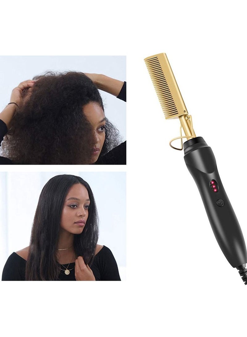 DubaiGallery Electric Heated Brush Fast Hair Straightener Hot Heating Comb Smooth Flat Iron Brush Multi-function Use Curling Iron - Image 3