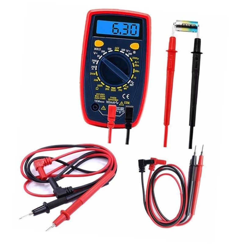 أسلاك اختبار المتر المتعدد الرقمي 10 أمبير كحد أقصى، مطلية بالمطاط لقبضة مريحة - Image 2