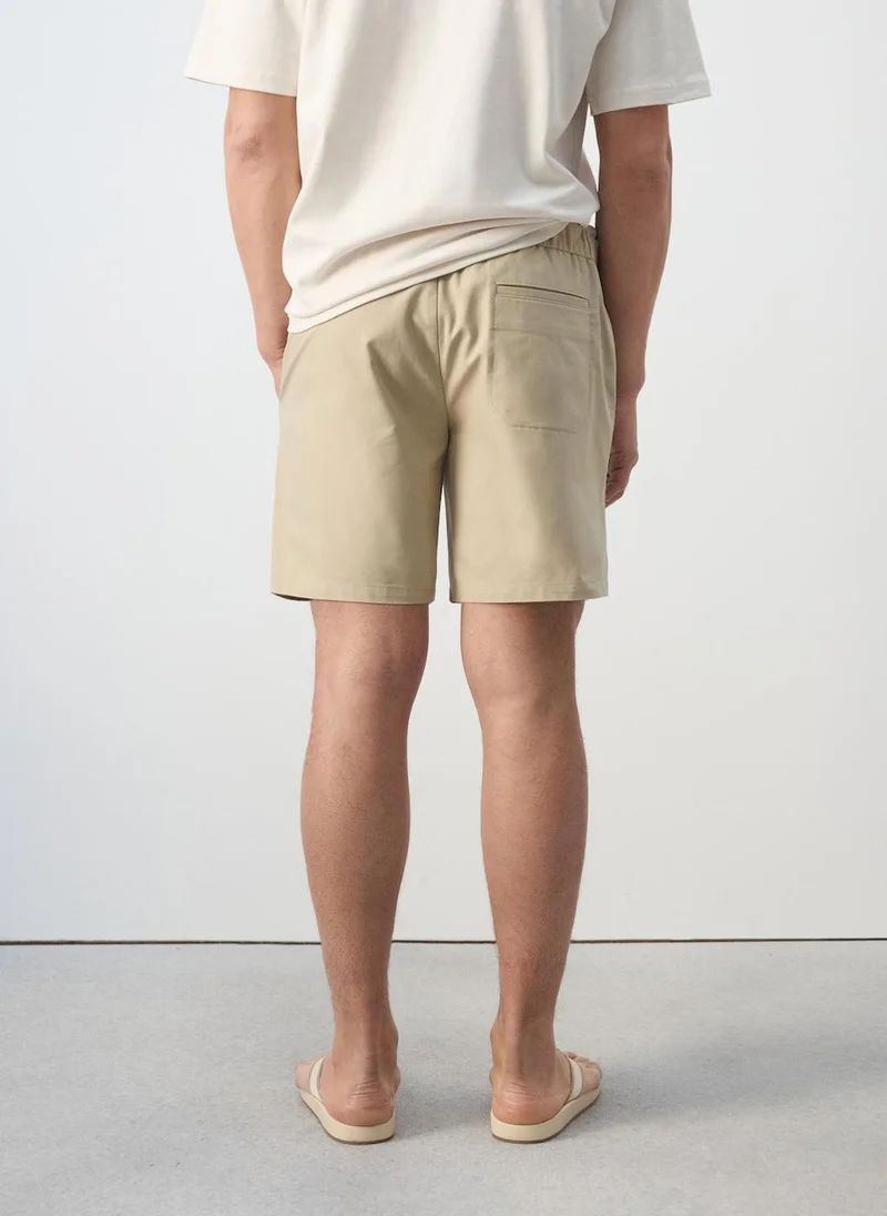 Mango Man Cotton lyocell bermuda shorts