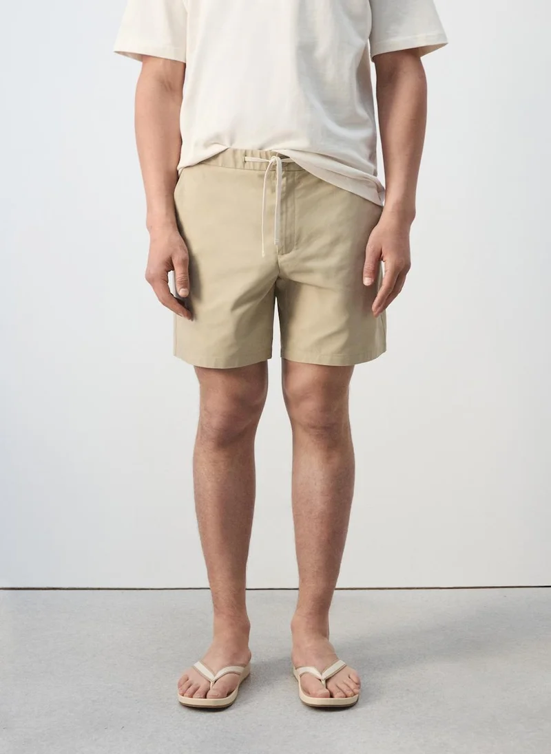 Mango Man Cotton lyocell bermuda shorts