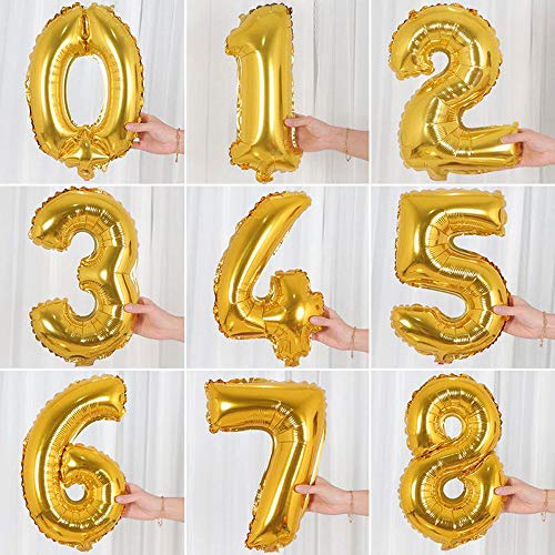 AMFIN® 17 inch 9 Number Foil Balloon, Birthday Decoration Items [Helium Supported] - Gold - Image 4