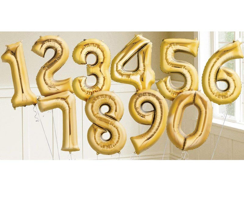 AMFIN® 17 inch 9 Number Foil Balloon, Birthday Decoration Items [Helium Supported] - Gold - Image 3