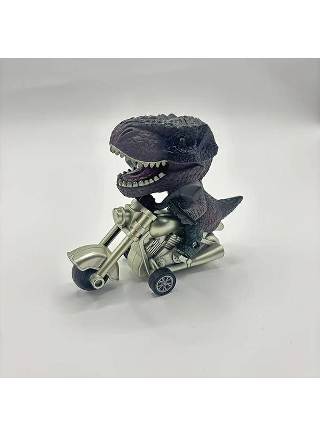 ديناصور تيرانوصور بني دراجة نارية لعبة واقعية بالقصور الذاتي تعمل بالدفع من راتنج ABS - Image 1