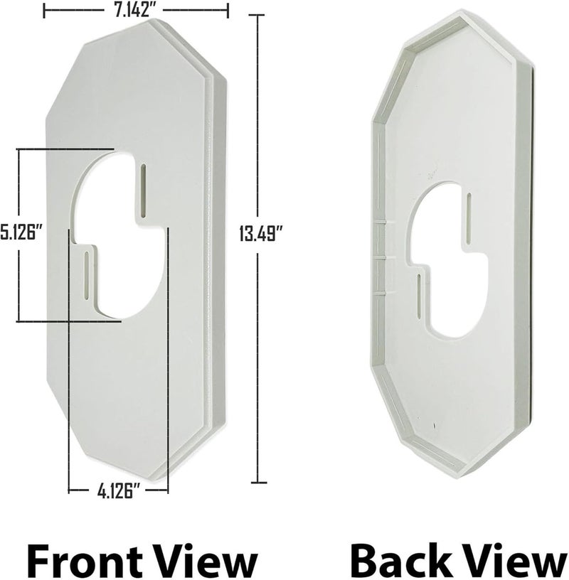 iMBAPrice IMBA8100LP1 White Vinyl Mega Siding Plate Cover Trade Size 1312 x 712 for Existing Octagonal PVC Siding Block with Builtin Electrical Box 1Pack - Image 2