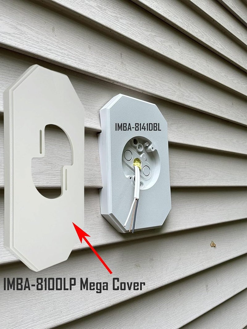 iMBAPrice IMBA8100LP1 White Vinyl Mega Siding Plate Cover Trade Size 1312 x 712 for Existing Octagonal PVC Siding Block with Builtin Electrical Box 1Pack - Image 4