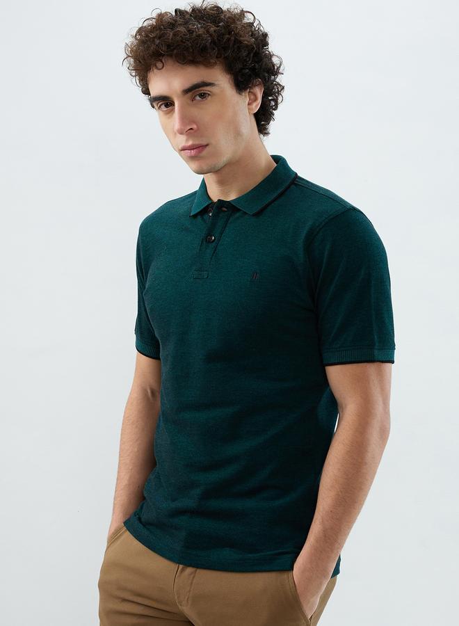 Raymond Dark Green Slim Fit Cotton Polo - Image 3