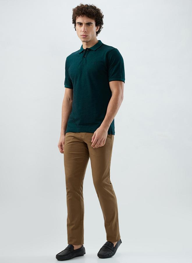 Raymond Dark Green Slim Fit Cotton Polo - Image 5