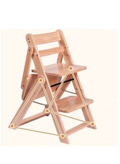 Arabest Adjustable Wooden High Chair Baby Folding Dining Chair with Removable Tray Solution for Babies and Toddlers Dining Highchair 1-12 Years Old  - Image 1