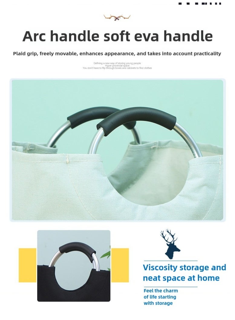 AuliceVerse 90L Laundry Basket Collapsible Slim with Aluminium Handles Washing Hamper Bag Organizer Easy Storage for Dirt Clean Clothes Toys Bedroom Bathroom Kitchen - Image 5