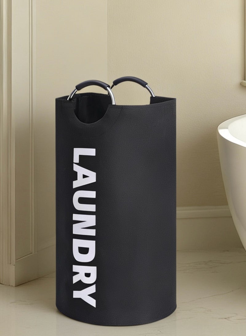 AuliceVerse 90L Laundry Basket Collapsible Slim with Aluminium Handles Washing Hamper Bag Organizer Easy Storage for Dirt Clean Clothes Toys Bedroom Bathroom Kitchen - Image 1