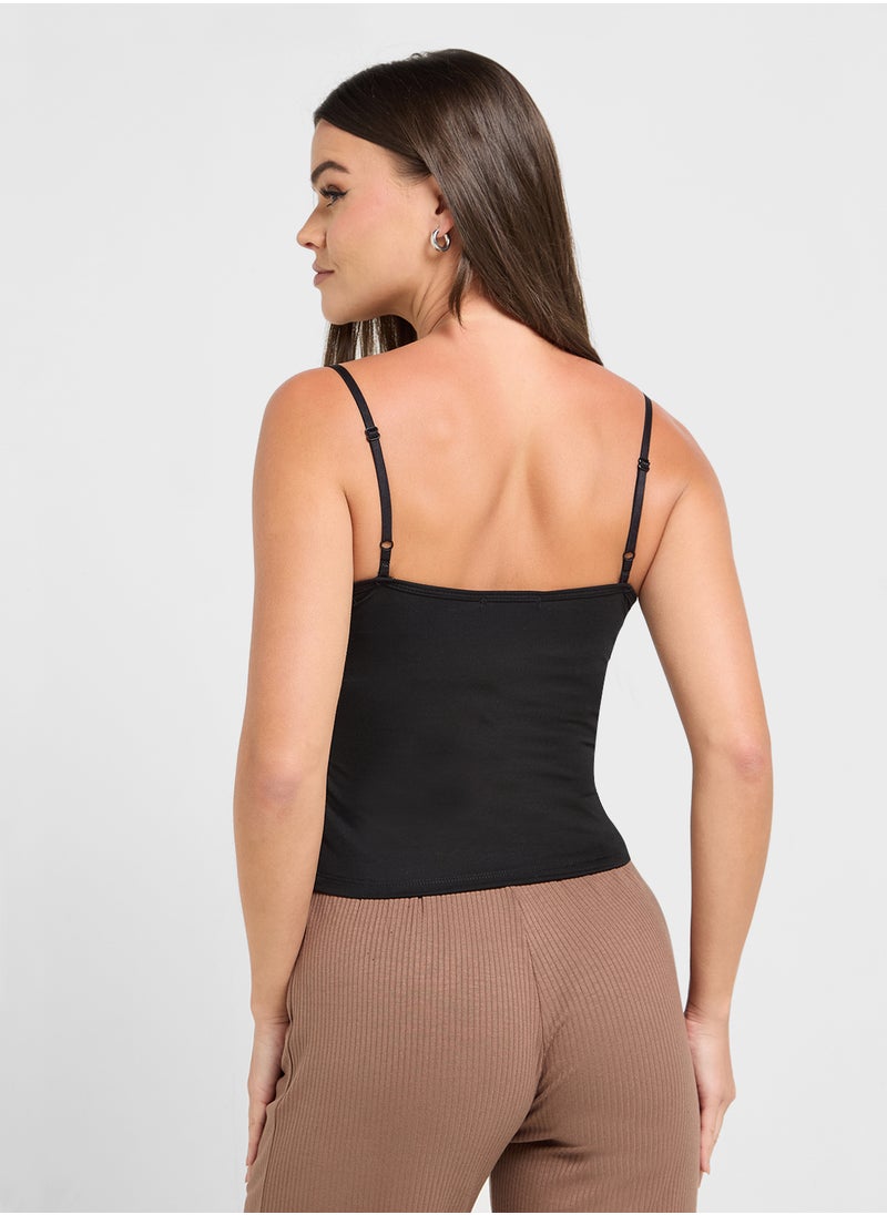 Ginger Basics Microfiber Cami Tank With Bra Top  - Image 2