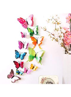 iDream iDream 12pcs 3D PVC Magnet Butterflies DIY Wall Stickers for Home Decoration, Removable, Waterproof, Colorful, Ideal for Living Room, Bedroom, Office and Party Decor (Double Layer Multicolour)  - Image 4