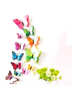 iDream iDream 12pcs 3D PVC Magnet Butterflies DIY Wall Stickers for Home Decoration, Removable, Waterproof, Colorful, Ideal for Living Room, Bedroom, Office and Party Decor (Double Layer Multicolour)  - Image 5