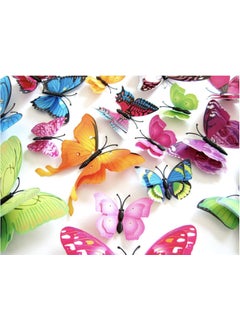 iDream iDream 12pcs 3D PVC Magnet Butterflies DIY Wall Stickers for Home Decoration, Removable, Waterproof, Colorful, Ideal for Living Room, Bedroom, Office and Party Decor (Double Layer Multicolour)  - Image 2