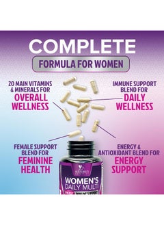 Nature's Nutrition Womens Vitamins Multivitamin - Daily Multi for Women with Vitamin A, C, D, E, B6, B12, Zinc & Calcium, Energy & Immune Support, Nature's Multivitamin for Women, Non-GMO & Gluten Free - 120 Capsules  - Image 3