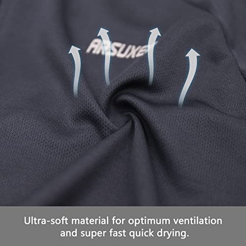 ARSUXEO Men's Short Sleeves Cycling Jersey Bicycle MTB Bike Shirt 636 Dark Gray Size XXL - Image 3