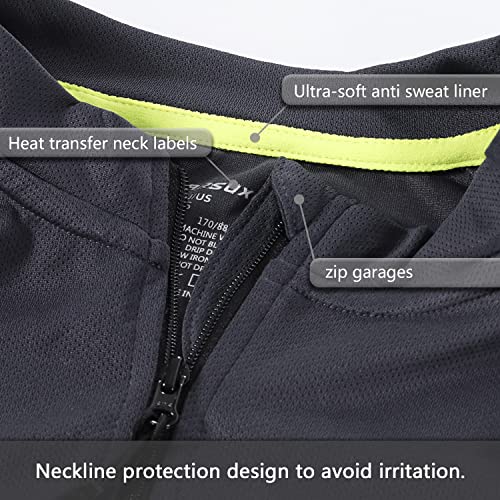ARSUXEO Men's Short Sleeves Cycling Jersey Bicycle MTB Bike Shirt 636 Dark Gray Size XXL - Image 4