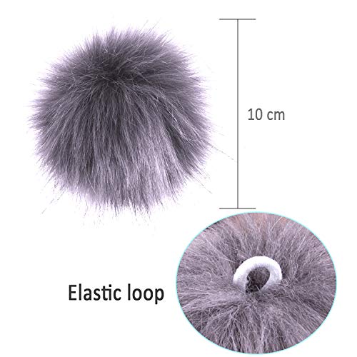 SIQUK 30 Pieces Faux Fur Pom Pom Balls DIY Faux Fox Fur Fluffy Pom Pom with Elastic Loop for Hats Keychains Scarves Gloves Bags Accessories(15 Colors, 2 Pcs for Each Color) - Image 4