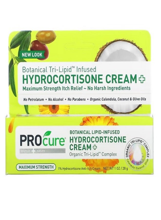 PROcure - Botanical Tri Lipid Infused Hydrocortisone Cream Maximum Strength 1 oz 28 g - Image 1