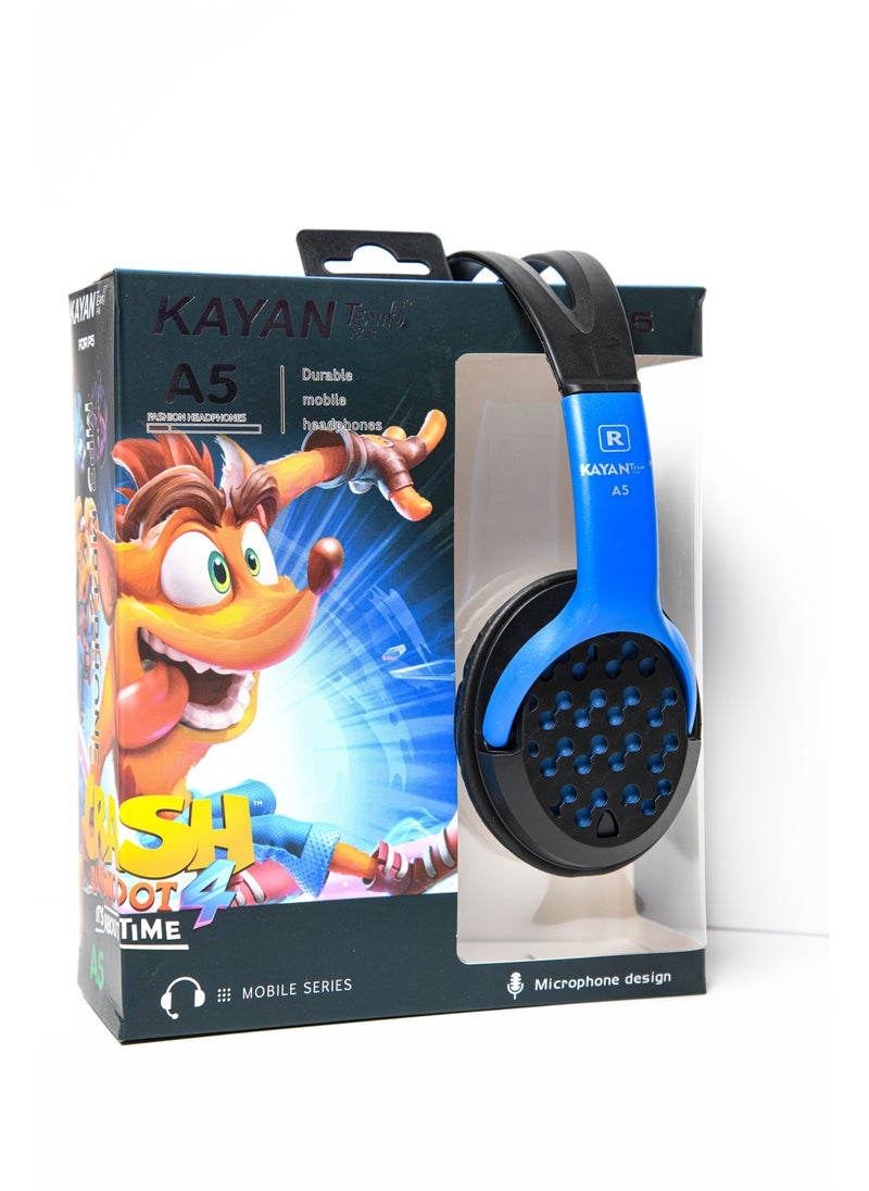 Kayan - Kayan Wired HeadPhone A5 Crash BandiCoot 4 blue - Image 1