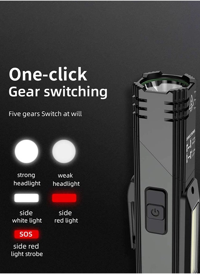 GROIC Led USB Rechargeable Headlamp, 1200 Lumens Portable Magnetic Head Flashlight for Adults, 360 Degree Rotate Led Work Light, Waterproof, 5 Modes for Outdoor, Hiking, Fishing  - Image 3