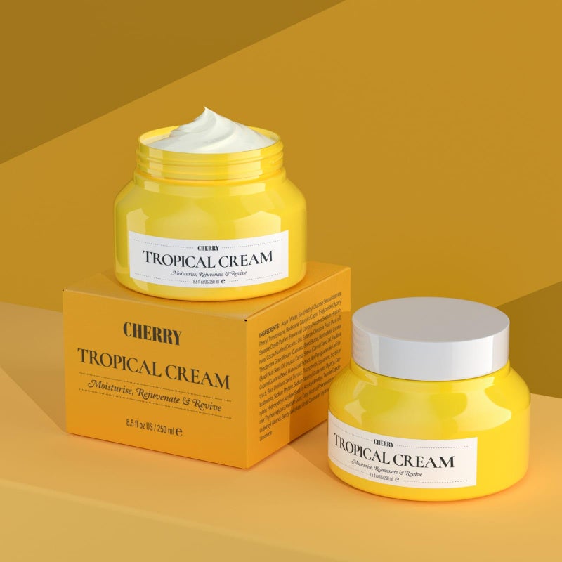 Cherry Tropical Moisturizing Cream â€• Best Moisturizer For Winter | Quick Absorption, Long-lasting, Non - Greasy | Moisturize, Rejuvenate, Revive (8.5 Fl Oz 250ml) (1) - Image 2