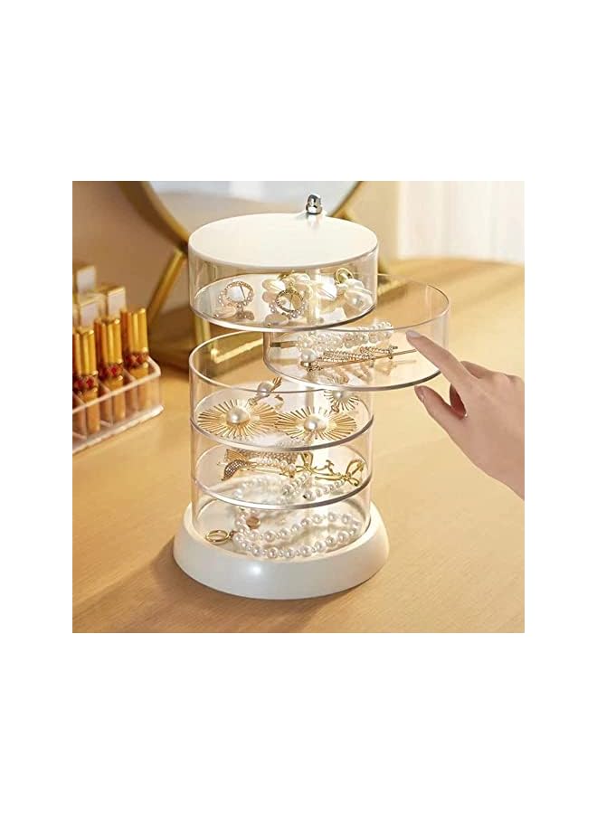 Antole 5 Layers Jewelry Organizer Storage Box, Rotatable Jewelry Storage Box with Lid for Women, Clear Jewelry Accessory Storage Tray with Lid for Earrings Bracelets Necklaces - Image 2
