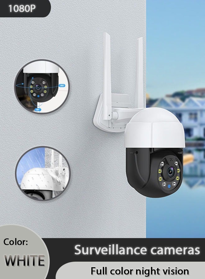 كاميرا مراقبة لاسلكية ذكية تعمل بالواي فاي، هاتف محمول خارجي، هاتف داخلي عن بعد، اتصال داخلي صوتي عالي الدقة، رؤية ليلية كاملة الألوان، مقاومة للماء والغبار، شاشة كشف الإنسان - Image 1