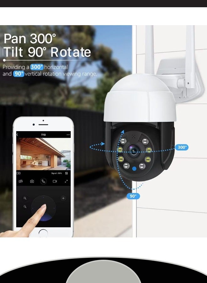 كاميرا مراقبة لاسلكية ذكية تعمل بالواي فاي، هاتف محمول خارجي، هاتف داخلي عن بعد، اتصال داخلي صوتي عالي الدقة، رؤية ليلية كاملة الألوان، مقاومة للماء والغبار، شاشة كشف الإنسان - Image 3