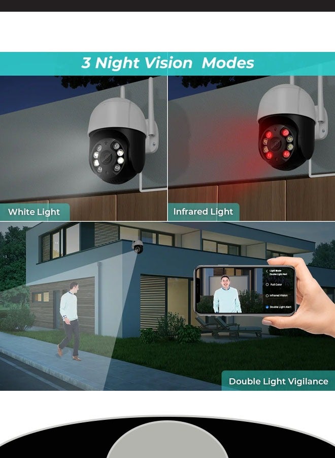كاميرا مراقبة لاسلكية ذكية تعمل بالواي فاي، هاتف محمول خارجي، هاتف داخلي عن بعد، اتصال داخلي صوتي عالي الدقة، رؤية ليلية كاملة الألوان، مقاومة للماء والغبار، شاشة كشف الإنسان - Image 4