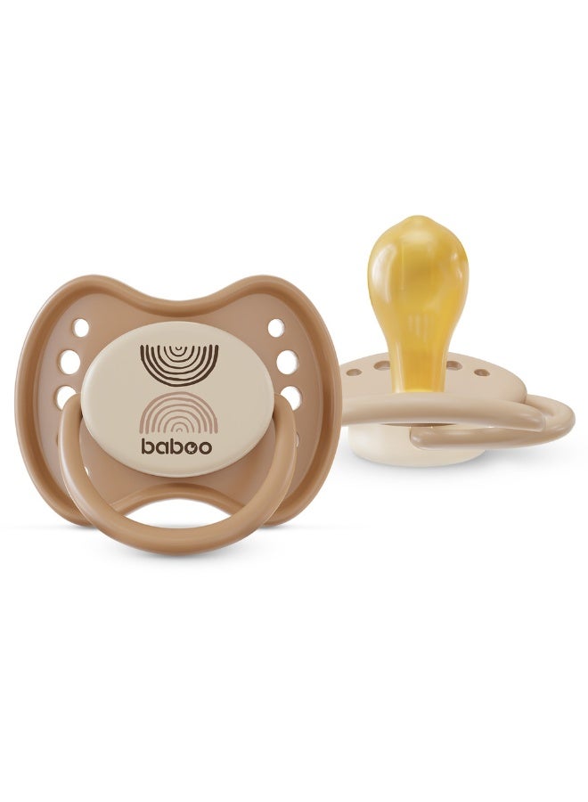 Baboo Round Latex Baby Pacifier With Sterilizer Box | Natural Rubber Baby Pacifier | Round Nipple | Set of 2 BPA-Free Soothers | 0+ Month (Pack of 2) | Au Naturale - Image 4