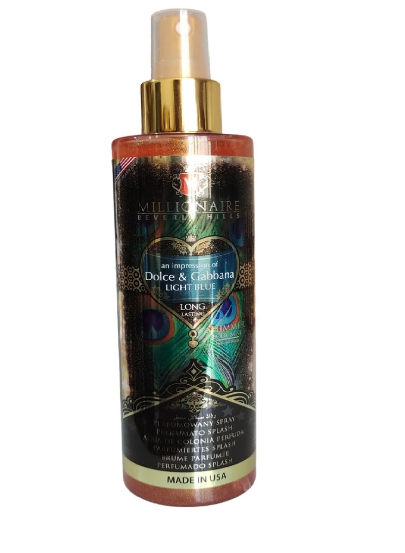 Impression Dolce&Gabbana Light Blue Long Lastng Shimmer Body Mist for women 250 ml