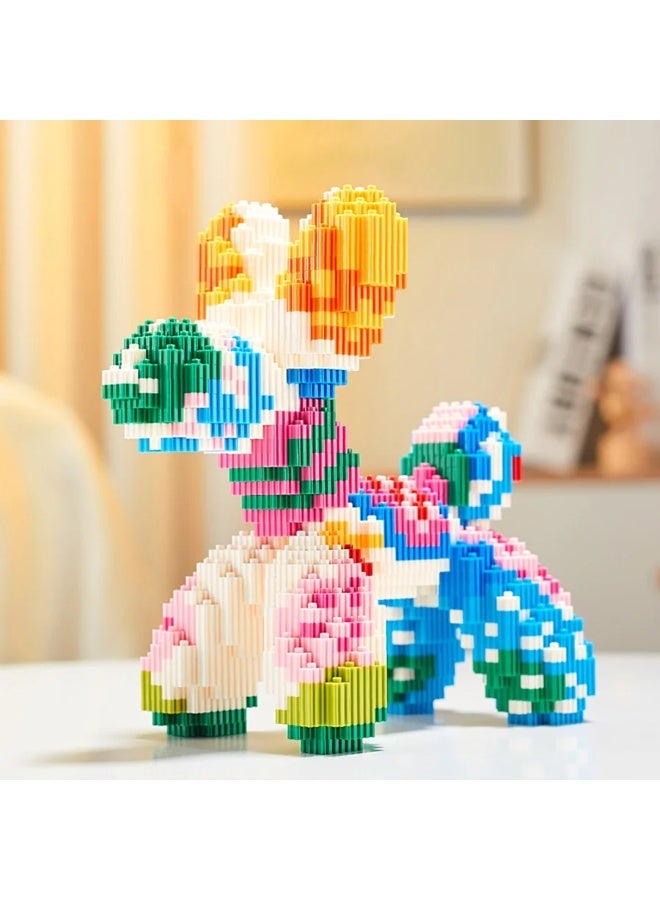 Colorful Mini Micro Particle Building Blocks Balloon Dog Kit, DIY 3D Assemble Balloon Dog Puzzle Construction Toy, Educational STEM Building Set to Train Kids Fine Motor Skills, Ideal Birthday Holiday Festival Art Craft Gift for Boys Girls Teens & Adults - Image 4