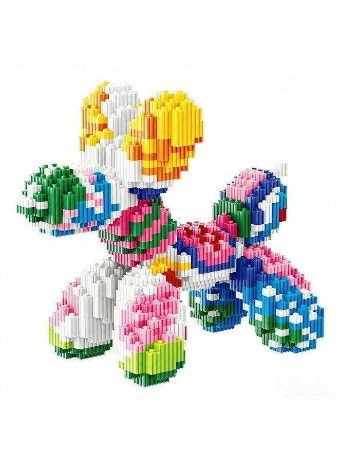 Colorful Mini Micro Particle Building Blocks Balloon Dog Kit, DIY 3D Assemble Balloon Dog Puzzle Construction Toy, Educational STEM Building Set to Train Kids Fine Motor Skills, Ideal Birthday Holiday Festival Art Craft Gift for Boys Girls Teens & Adults - Image 2
