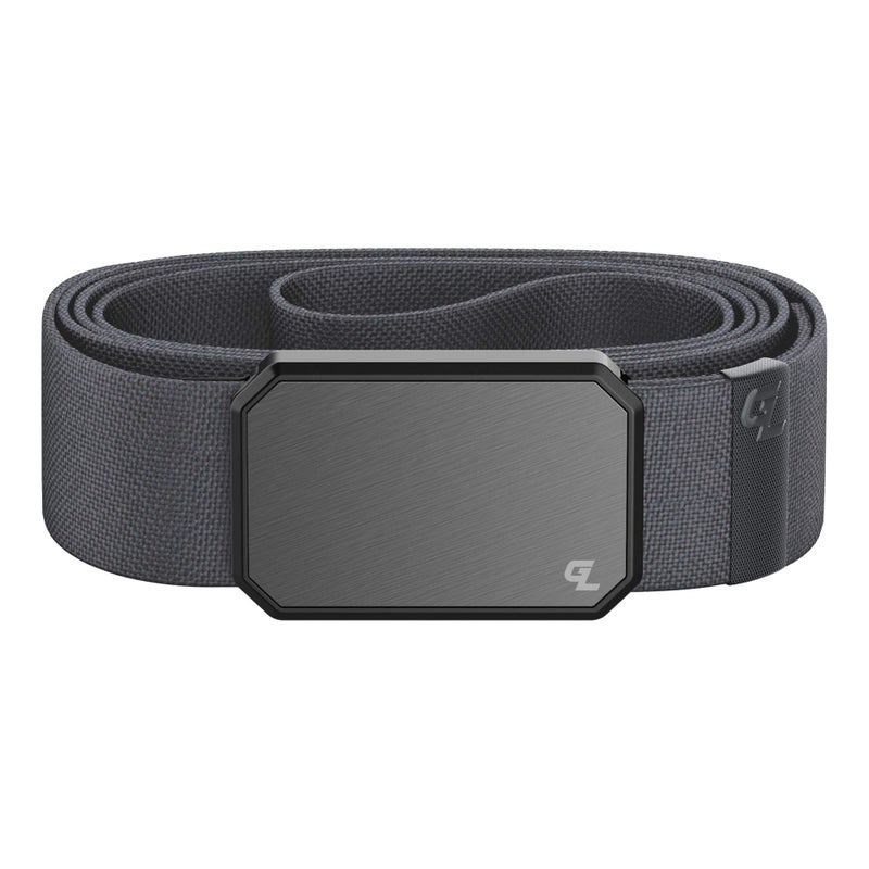 Groove Life Groove Life Groove Belt Gun Metal/Stone - Men's Stretch Nylon Belt with Magnetic Aluminum Buckle, Lifetime Coverage - X-Large (41-50")  - Image 1