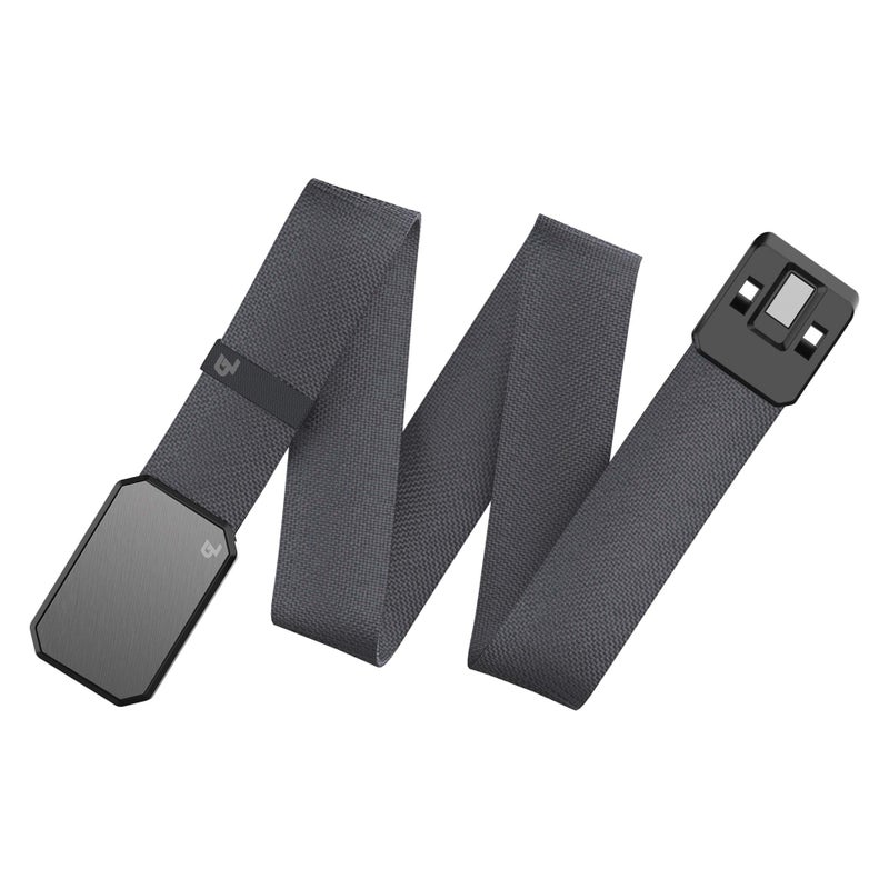 Groove Life Groove Life Groove Belt Gun Metal/Stone - Men's Stretch Nylon Belt with Magnetic Aluminum Buckle, Lifetime Coverage - X-Large (41-50")  - Image 2