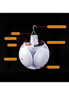 Generic Solar Camping Lantern, Portable Outdoor Tent Light with Hook, Foldable LED Soccer Bulb, Rechargeable USB Fishing Emergency Light for Home, Office, Tent, Car  - Image 3