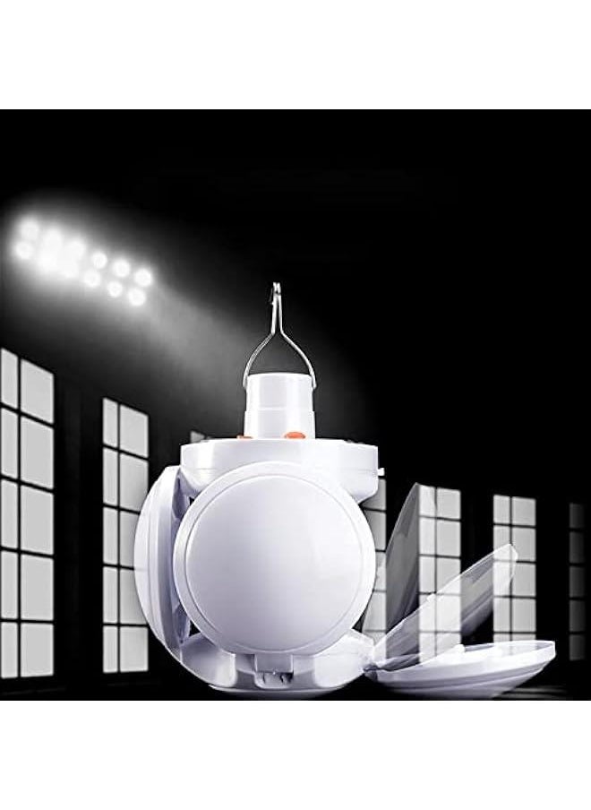 Generic Solar Camping Lantern, Portable Outdoor Tent Light with Hook, Foldable LED Soccer Bulb, Rechargeable USB Fishing Emergency Light for Home, Office, Tent, Car  - Image 4