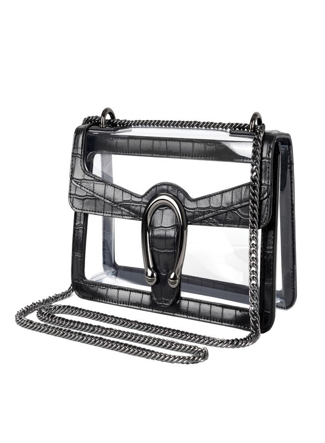 Joryin Clear Bag for Women Clear Bags Stadium Approved Shoulder Bag Crossbody Bag Small Clear Purse Chain Handbag - Image 1