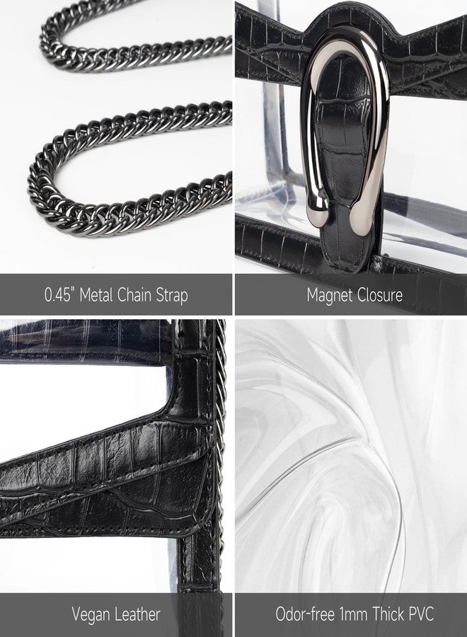 Joryin Clear Bag for Women Clear Bags Stadium Approved Shoulder Bag Crossbody Bag Small Clear Purse Chain Handbag - Image 5