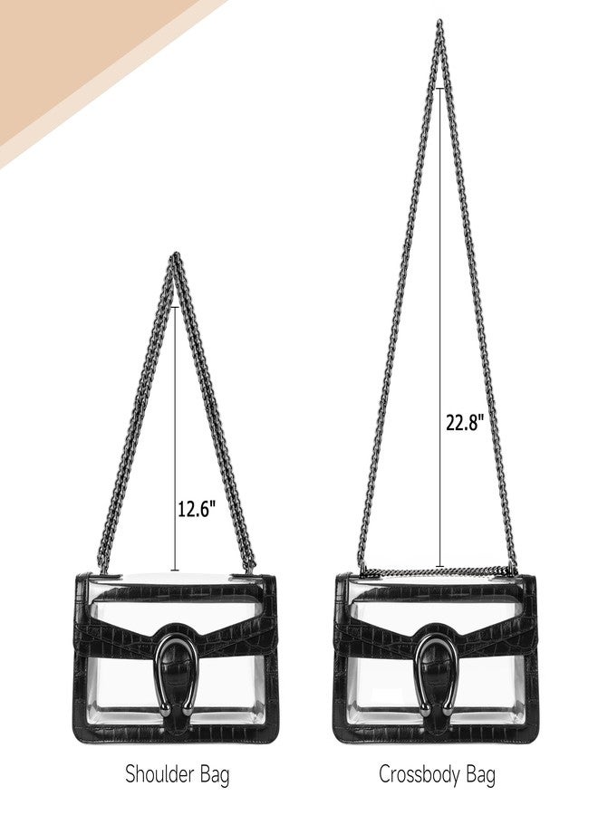 Joryin Clear Bag for Women Clear Bags Stadium Approved Shoulder Bag Crossbody Bag Small Clear Purse Chain Handbag - Image 4