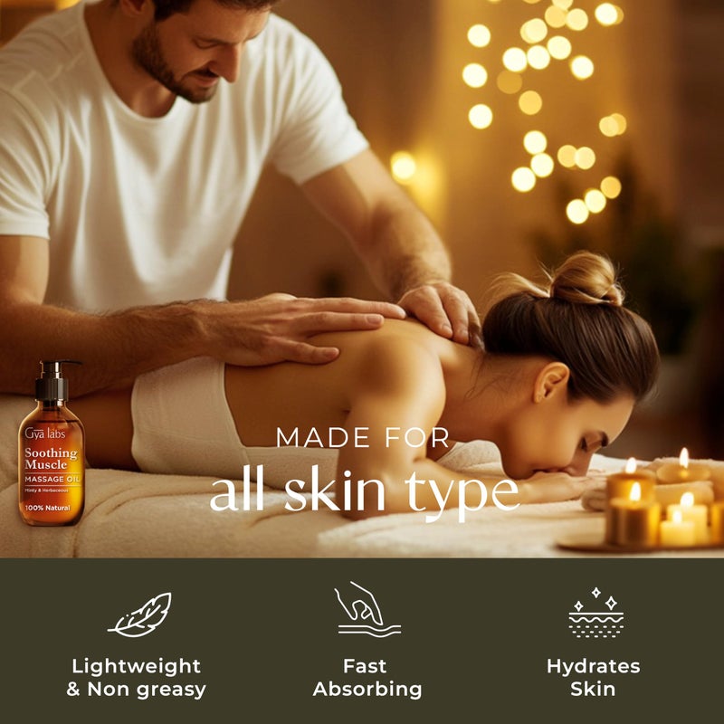Gya Labs Soothing Massage Oil - 6.76 Fl Oz - Non-Greasy Formula for Sore Muscles, Deep Relaxation & All Skin Types - Suitable for Men & Women - Image 5