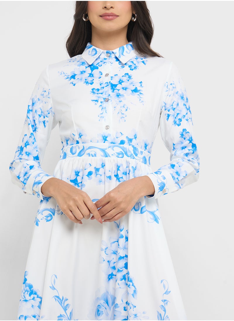 ELLA Monochrome Print Dress  - Image 3