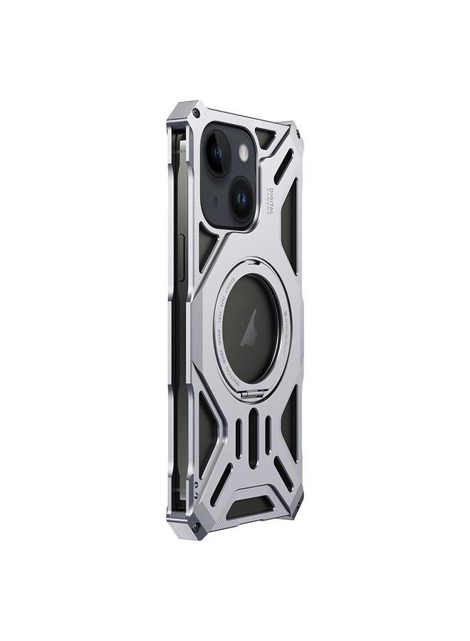 S-TOP Case For iPhone 15 Aluminum Alloy Borderless MagSafe Rotating Holder Phone Case - Image 1