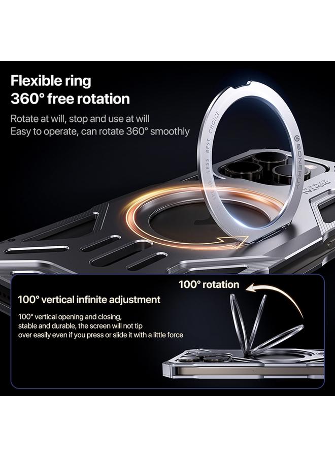 S-TOP Case For iPhone 15 Aluminum Alloy Borderless MagSafe Rotating Holder Phone Case - Image 3