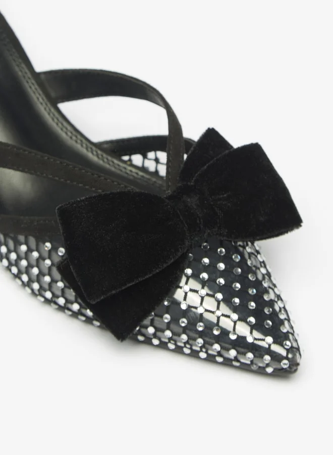 Celeste Women Kitten Heel Pumps with Bow Detail