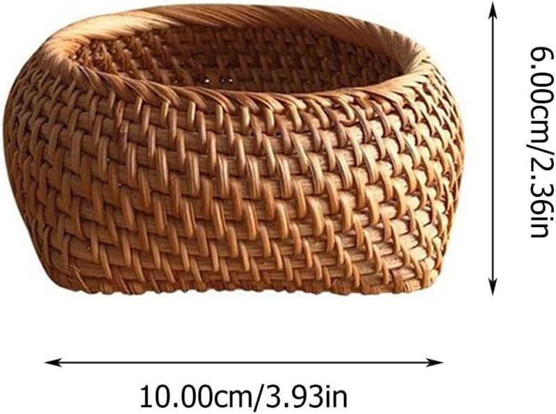 Handmade Small Rattan Storage Basket Fruit Holder Tea Biscuit Box Woven Container for Kitchen Dining and Tea Serving - Image 1